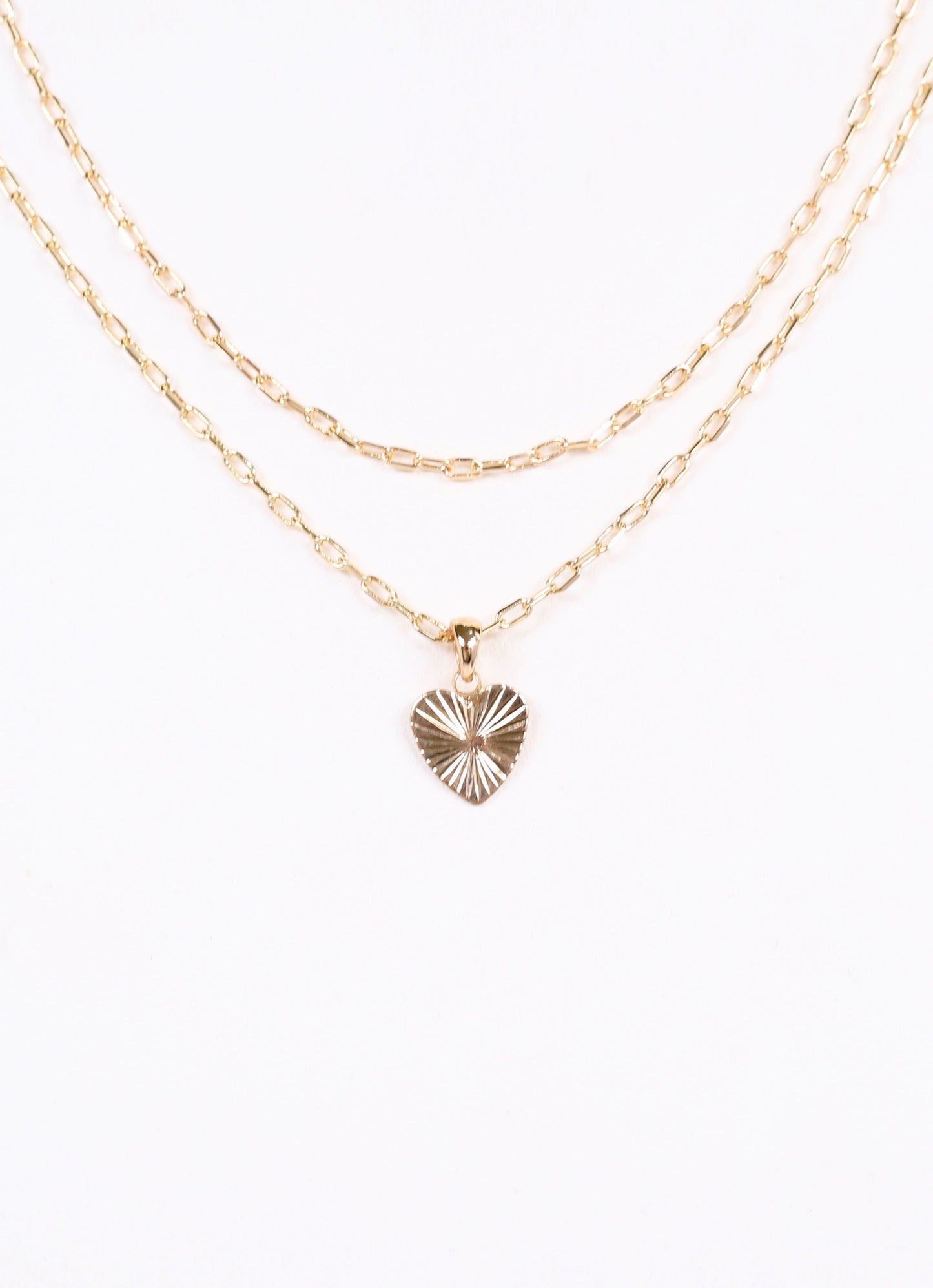 Simon Layered Necklace with Heart GOLD