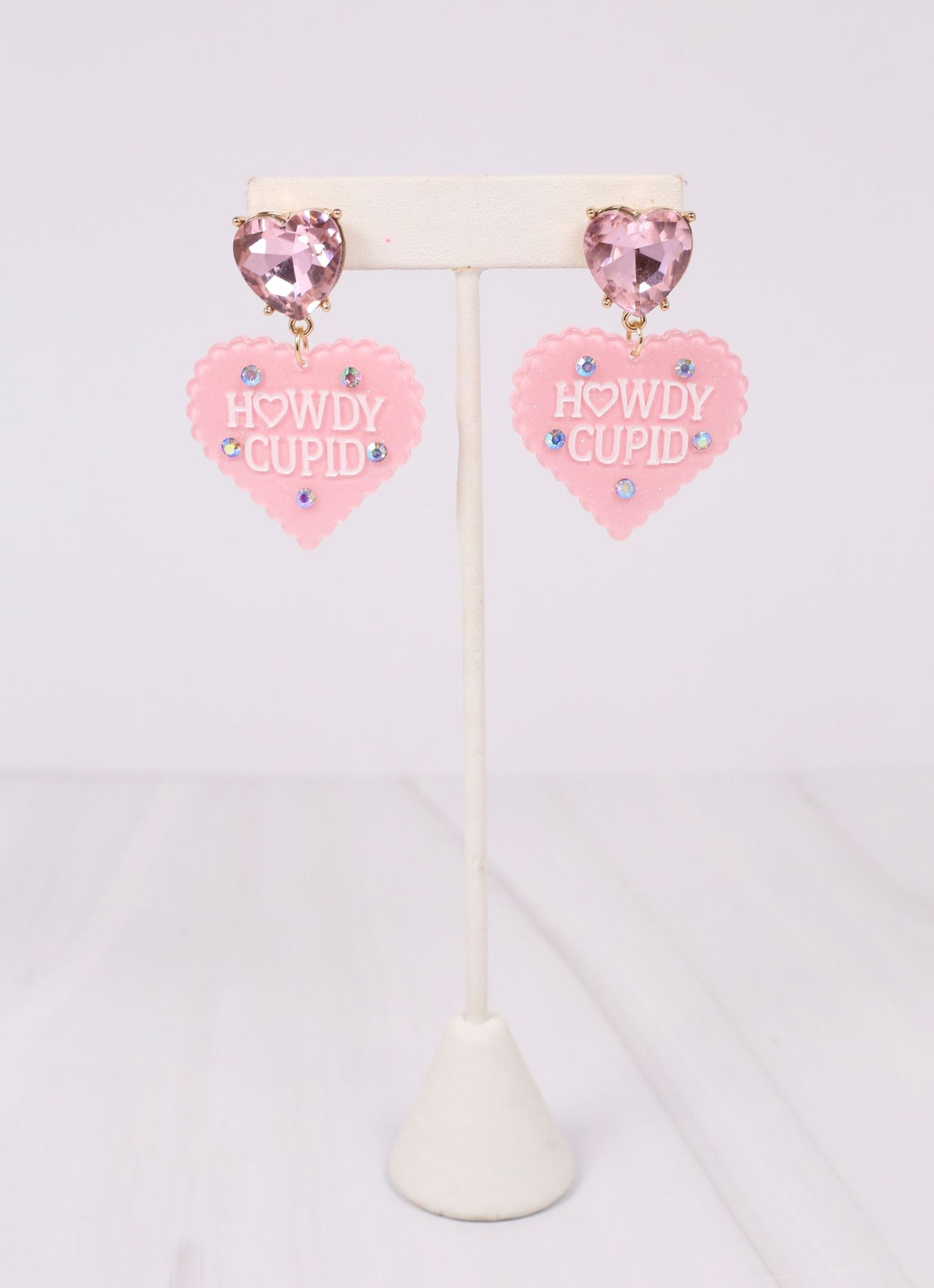 Howdy Cupid Heart Earring PINK