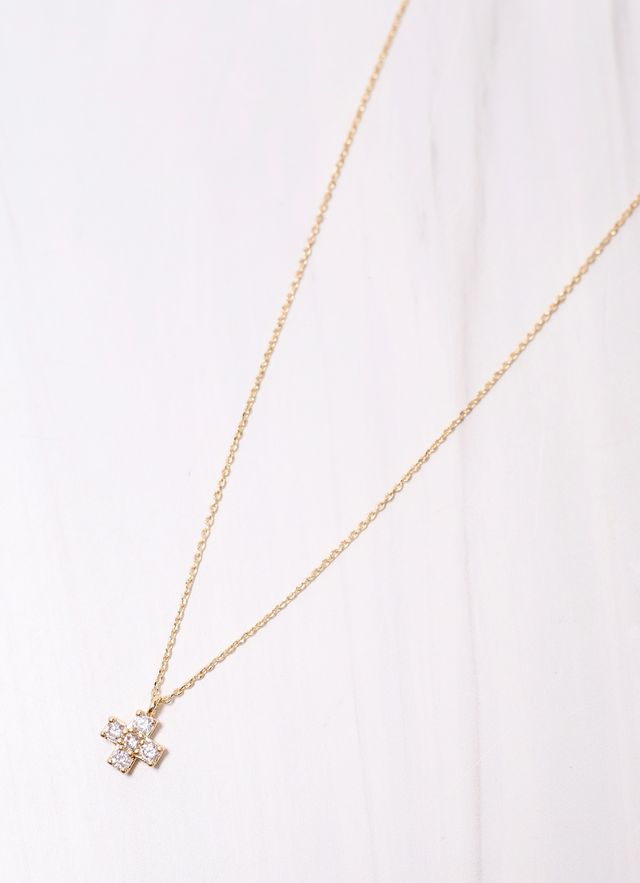 Herdman CZ Cross Necklace GOLD