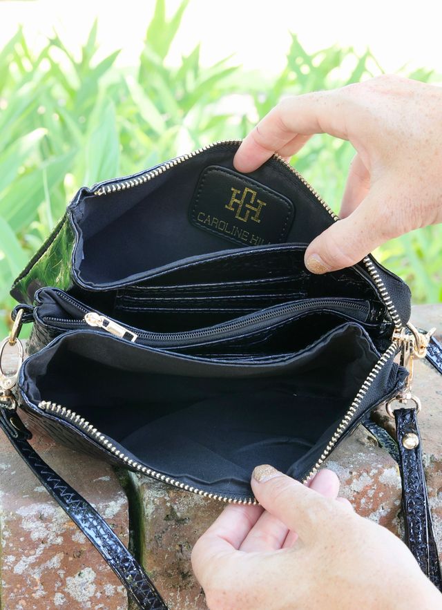 Liz Custom Collection Crossbody Bag Black Patent