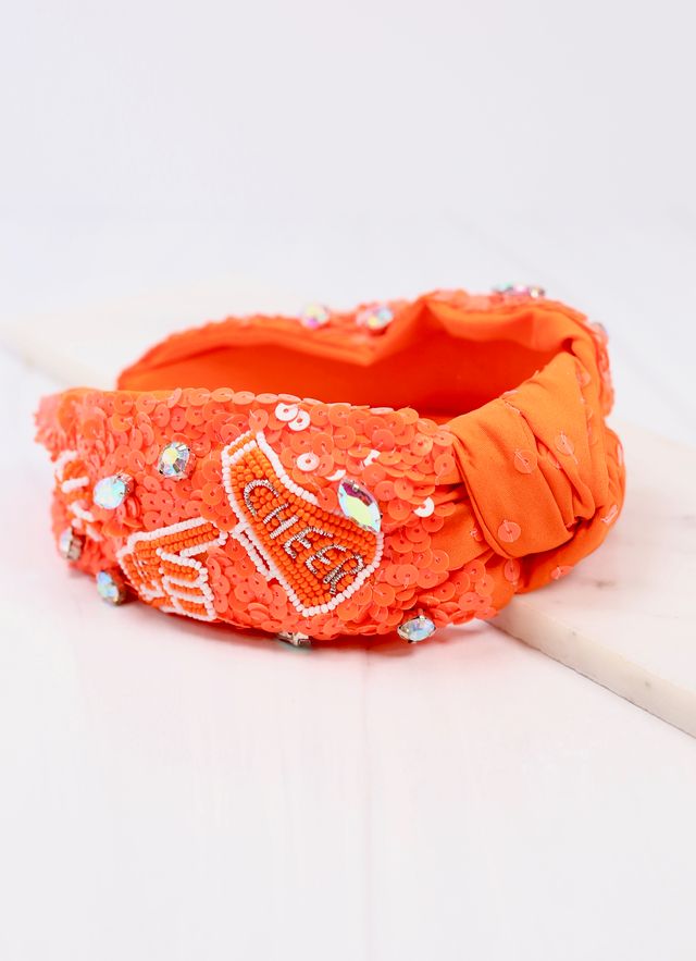 Cheer Sequin Headband Orange