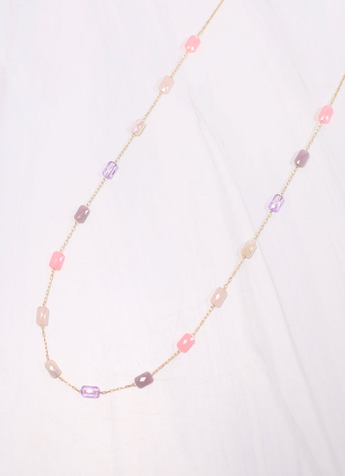 Fairway Glass Bead Necklace PINK MULTI