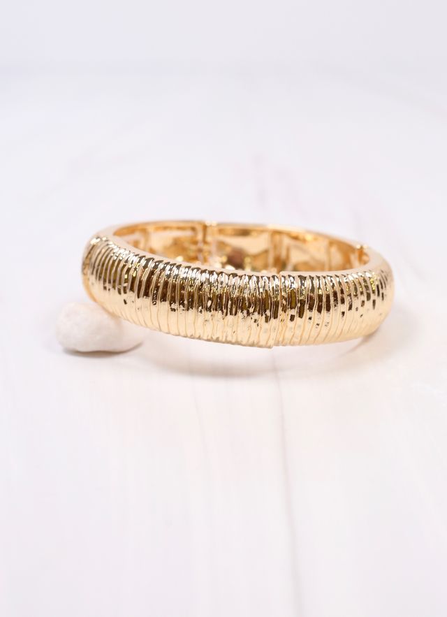 Danny Ribbed Stretch Bracelet GOLD