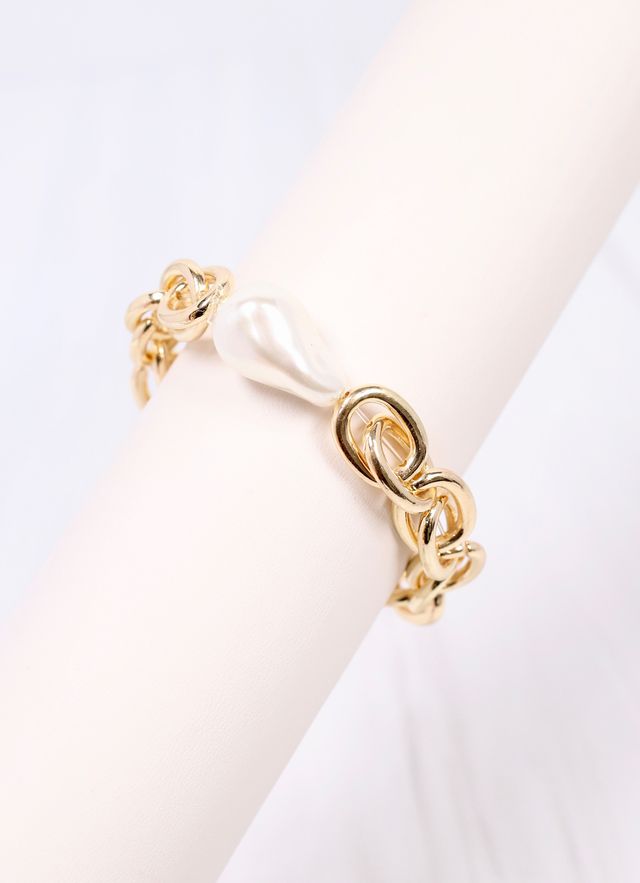 Harrie Link Bracelet with Pearl GOLD