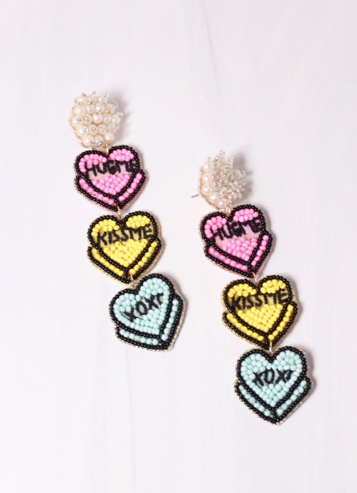 Candy Heart Messages Earring MULTI