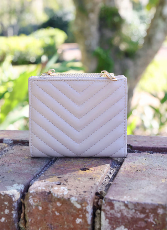 Monica Double Zip Wallet NUDE V QUILTED