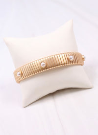 Rickman Bracelet with Pearls MATTE GOLD