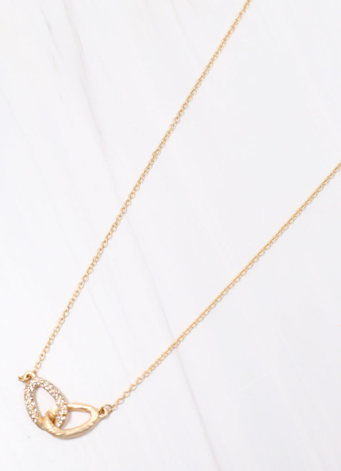 Holley Necklace with CZ Link Accent GOLD