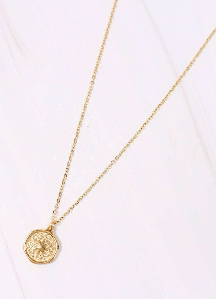 Marieville Circle Charm Necklace GOLD
