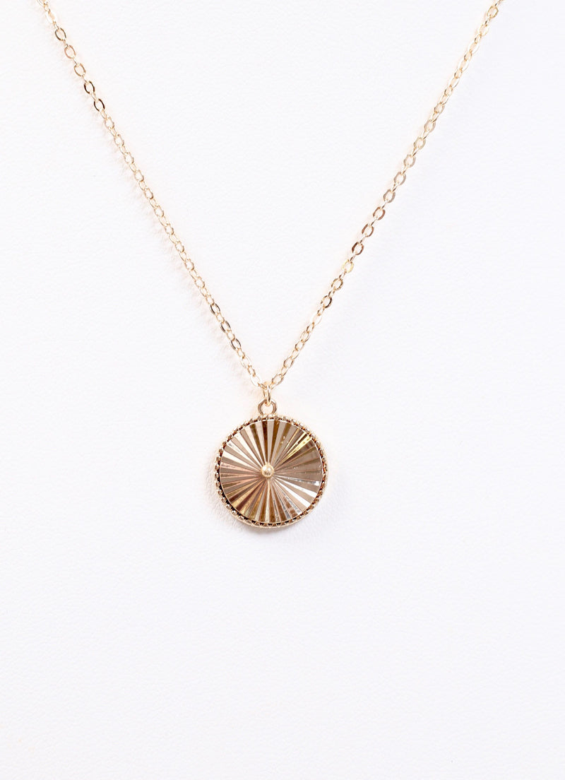 Brompton Circle Charm Necklace GOLD