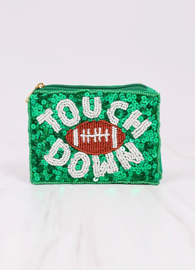 Touch Down Sequin Pouch GREEN