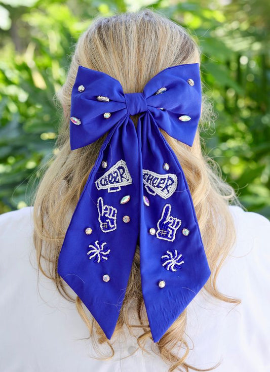 Cheer Them On Hair Bow BLUE