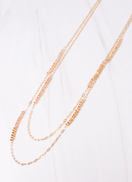 Garner Layered Long Necklace NATURAL