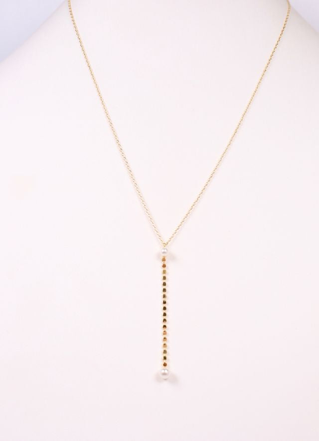 Devane Pearl Y Necklace GOLD