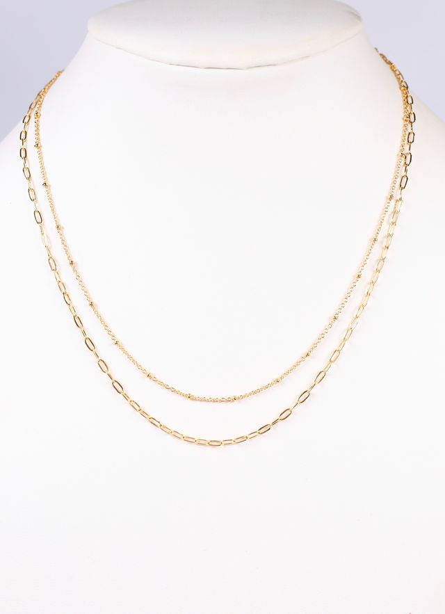 Be Positive Layered Necklace GOLD