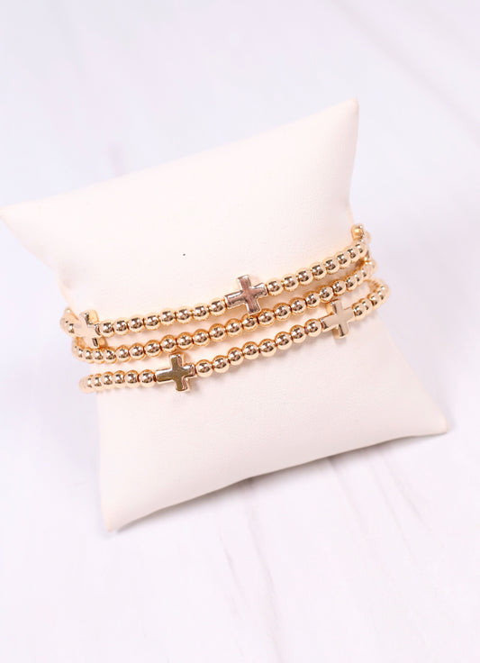 Milano Cross Bracelet Set GOLD