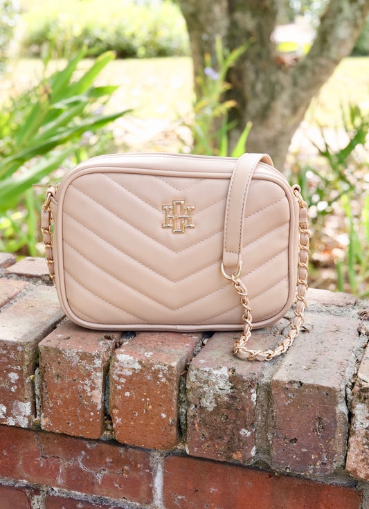 Bryce Crossbody Tan V Quilted