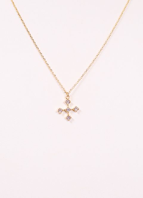 Eleanor CZ Cross Necklace GOLD