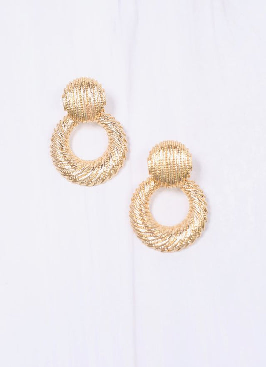 Newman Textured Drop Earring GOLD