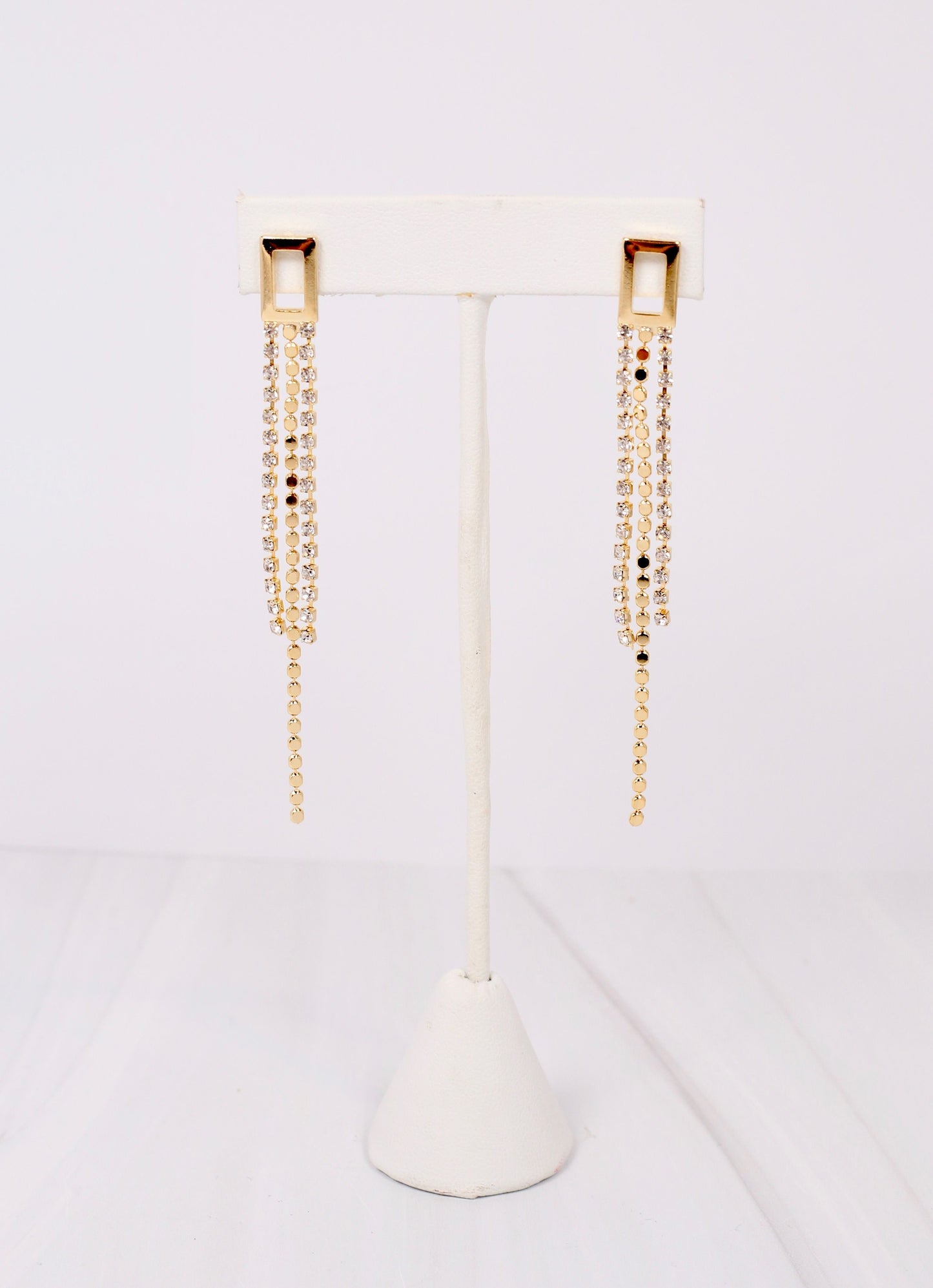 Brock CZ Fringe Earring Gold