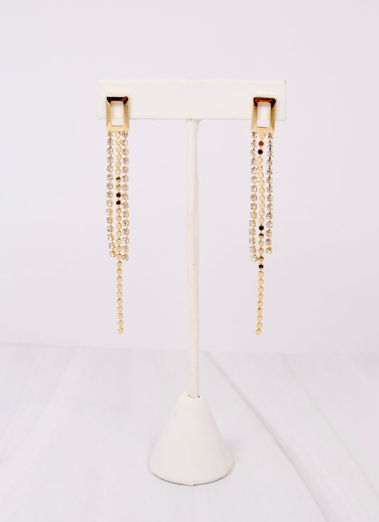 Brock CZ Fringe Earring Gold