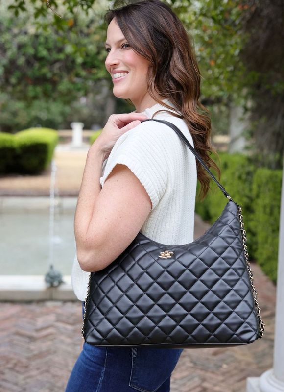 Maeve Quilted Tote Black