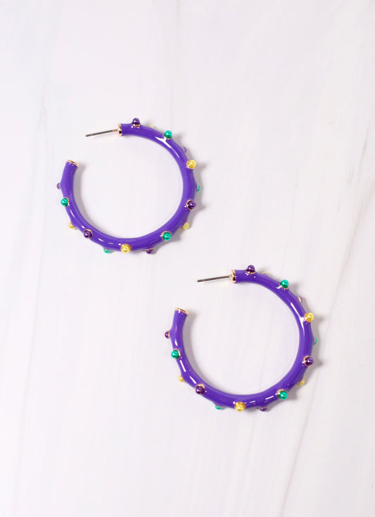 Clearview Dotted Hoop Earring PURPLE