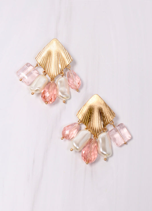 Hebron Embellished Drop Earring PINK