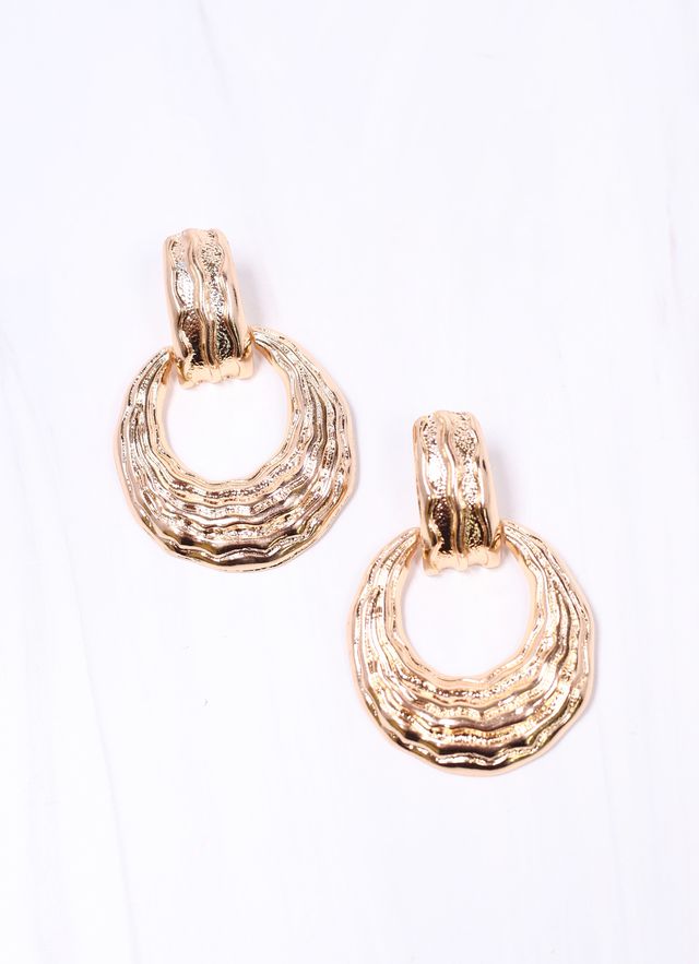 Trish Ribbed Drop Earring GOLD