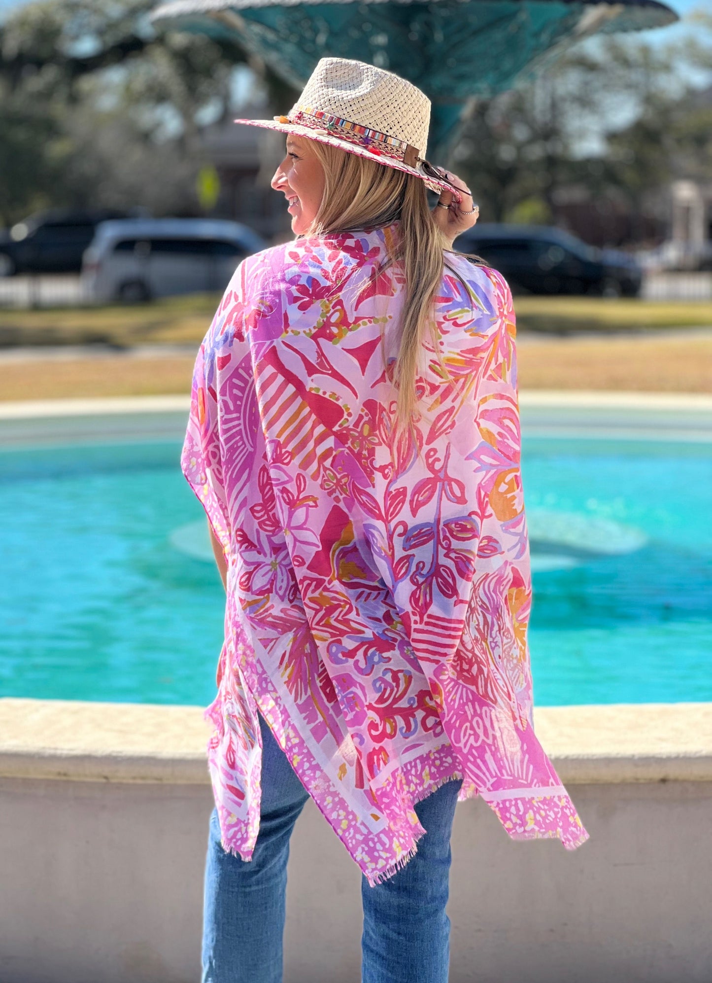 Poole Printed Kimono PINK