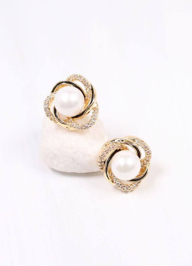 Brennan Pearl Stud Earring GOLD