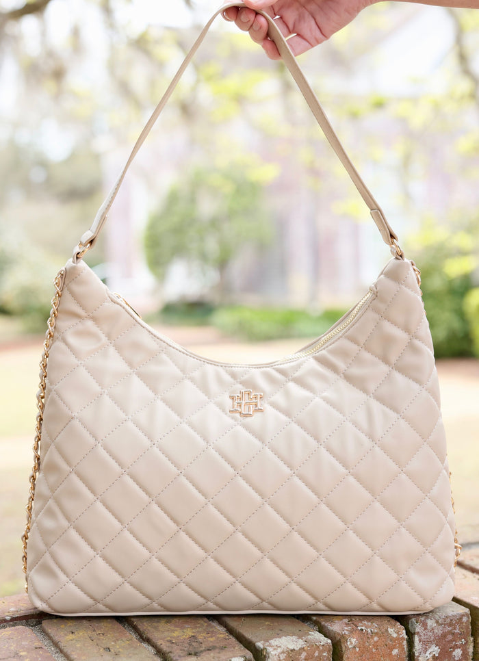 Maeve Quilted Tote TAUPE