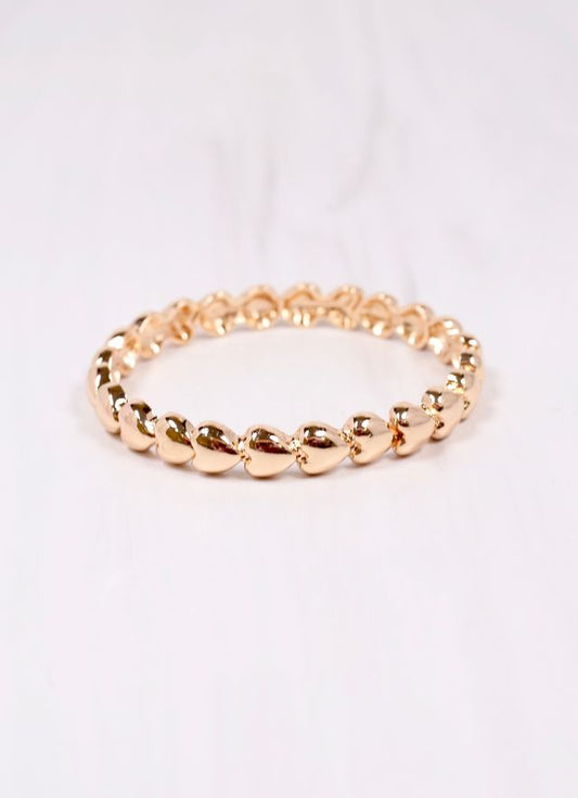 Stacey Heart Stretch Bracelet GOLD