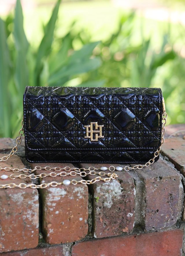 Brynleigh Clutch Crossbody Black Patent LQ