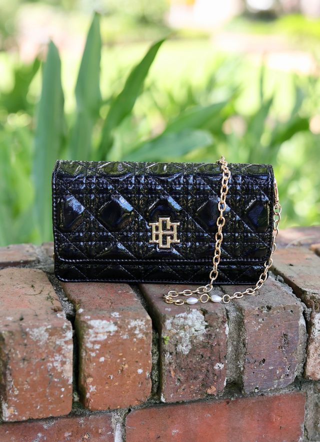 Brynleigh Clutch Crossbody Black Patent LQ