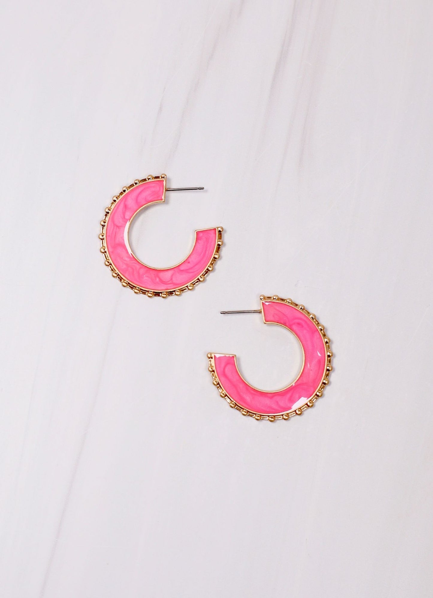 Trenton Hoop Earring HOT PINK