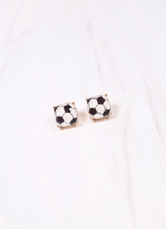 Dribble Soccer Stud Earring BLACK