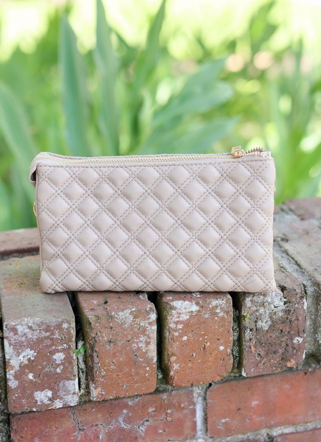 Liz Custom Collection Crossbody Taupe Quilted DQ