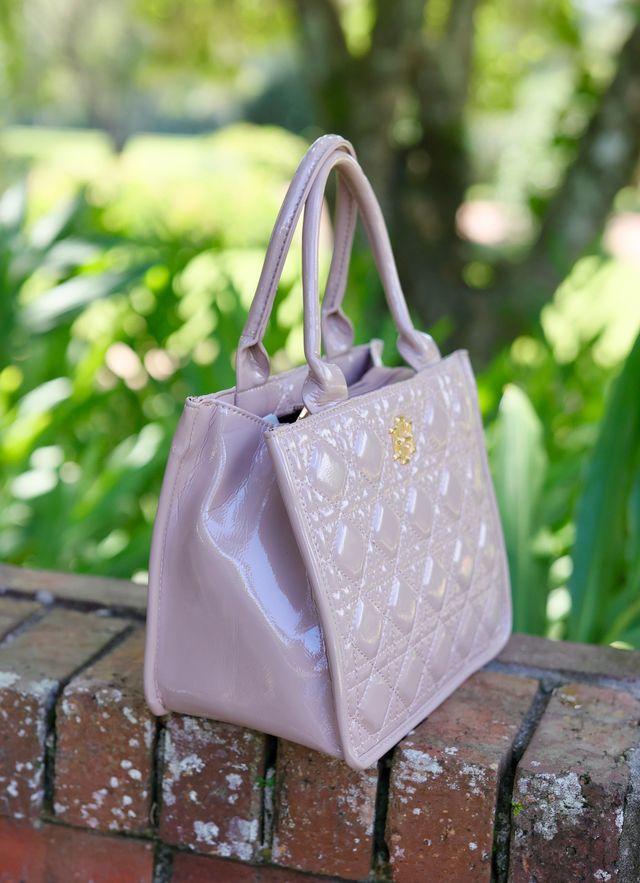 Ricky Mini Tote Taupe Patent LQ