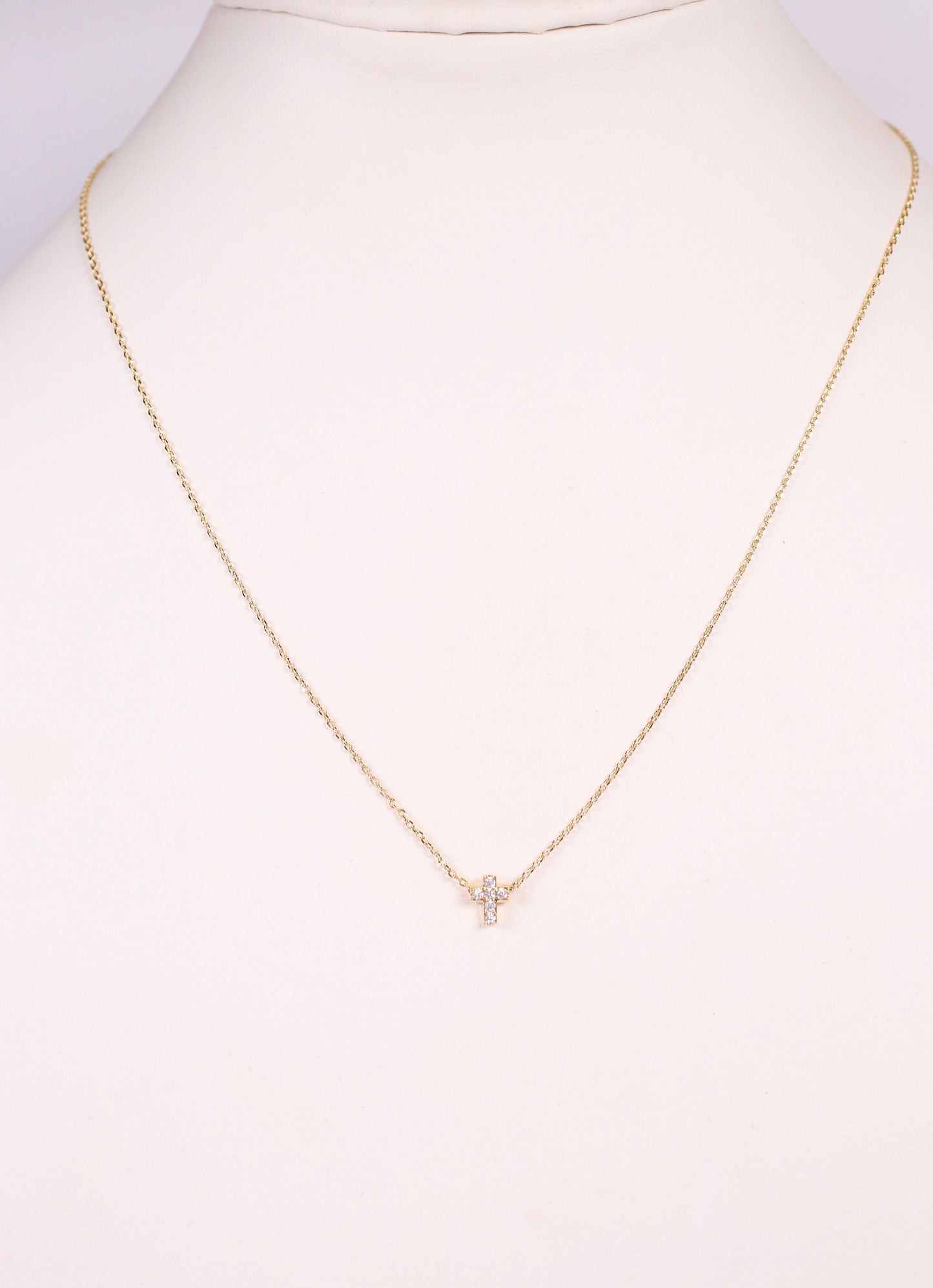 Shannen CZ Cross Necklace GOLD