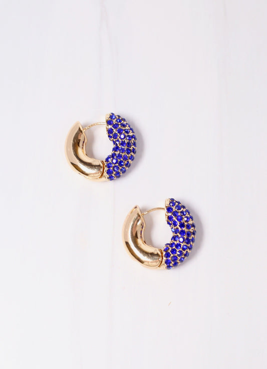 Sewell CZ Hoop Earring BLUE