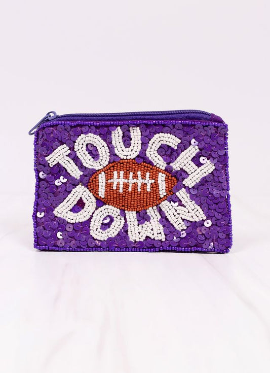 Touch Down Sequin Pouch PURPLE