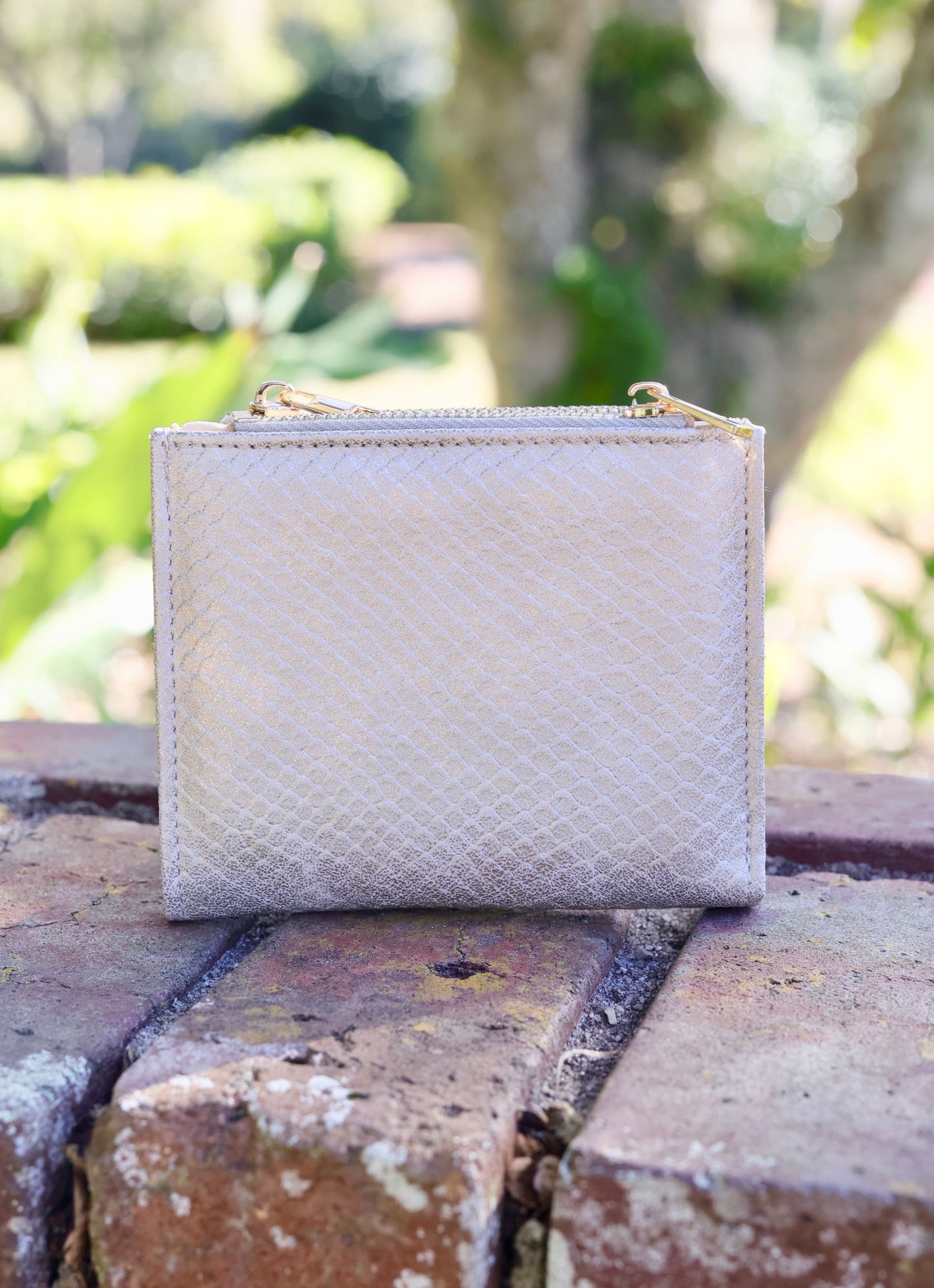 Monica Double Zip Wallet SHIMMER CHAMPAGNE