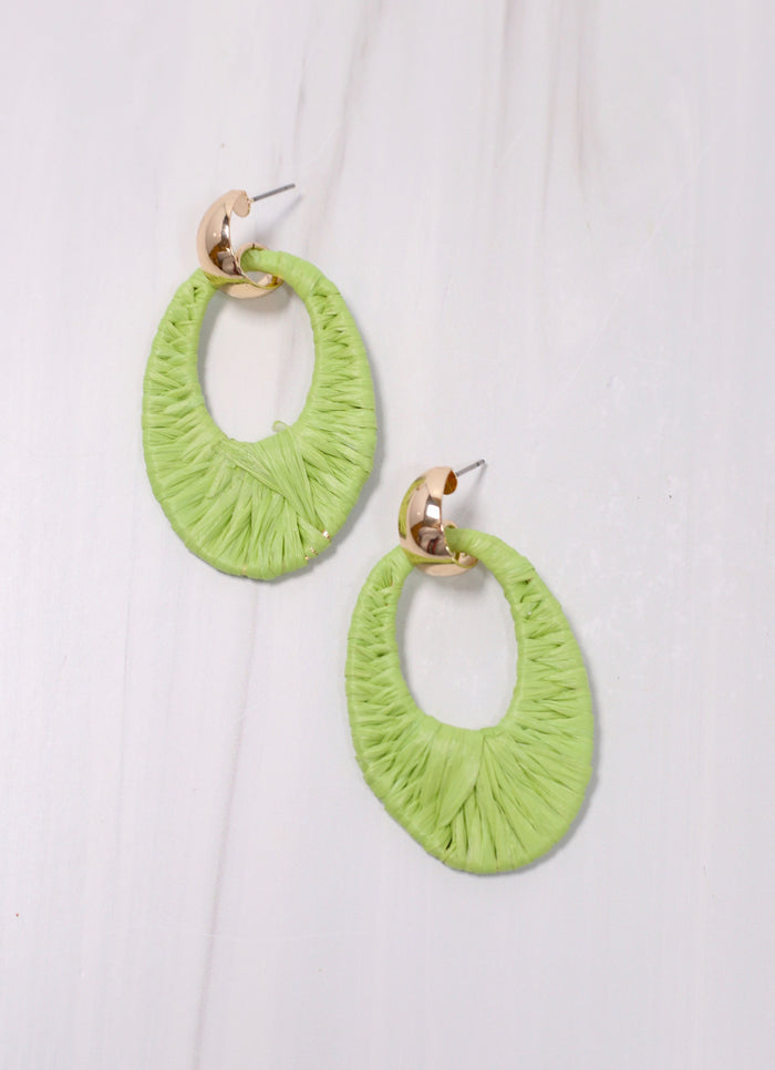 Sherb Wrapped Drop Earring LIME GREEN