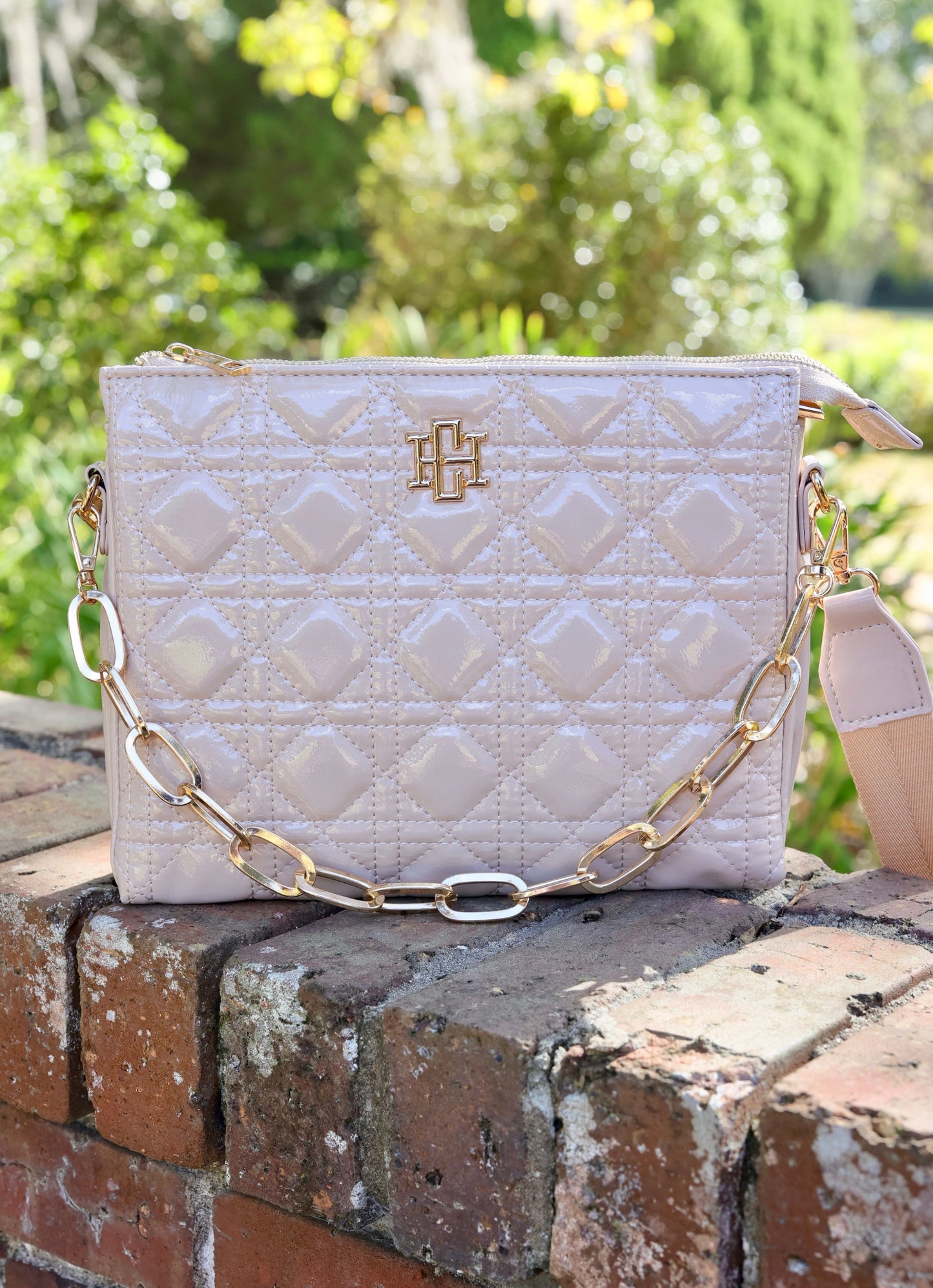 Ariana Crossbody Nude Patent LQ