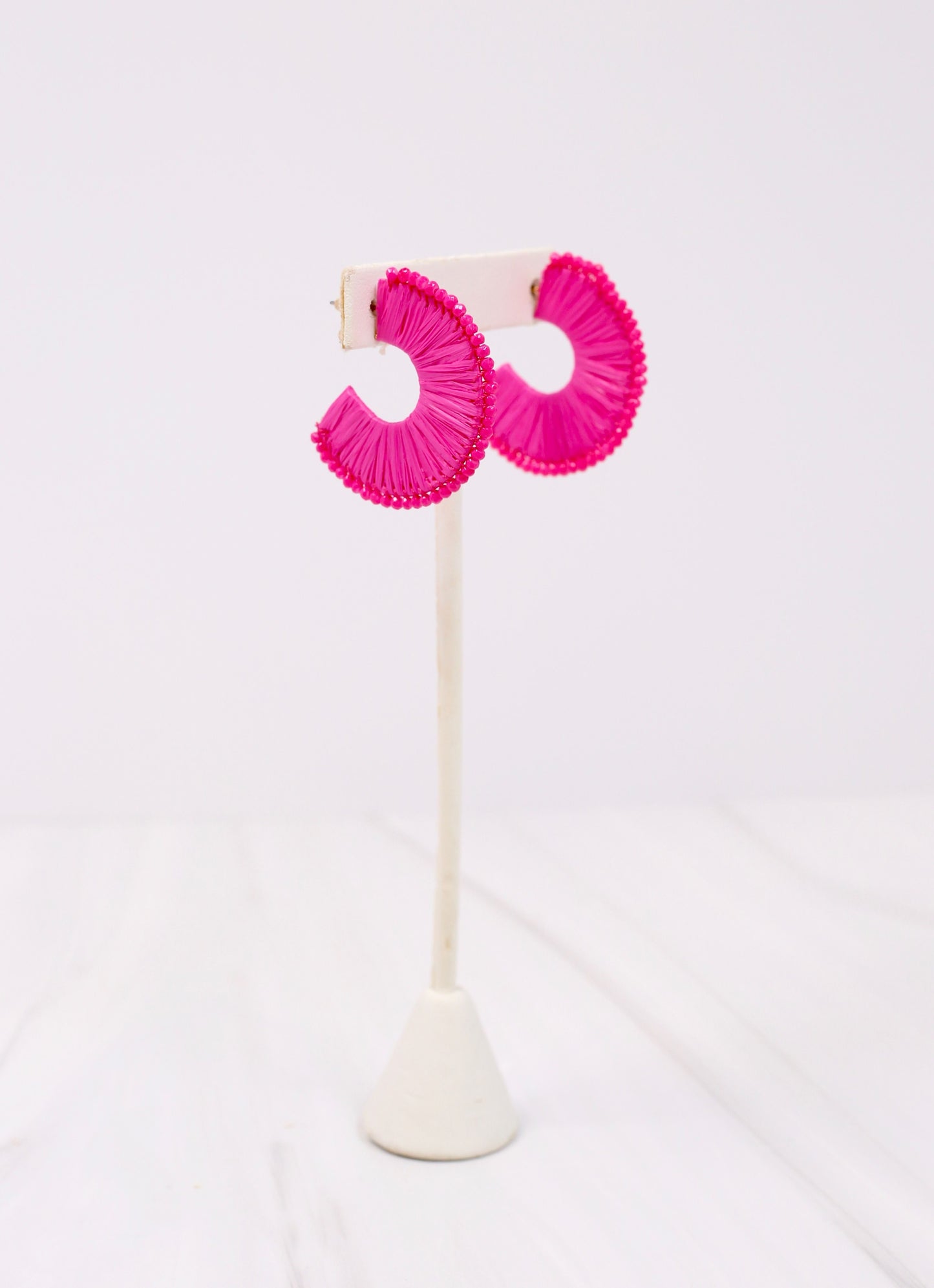 Lakeshore Wrapped Hoop Earring HOT PINK