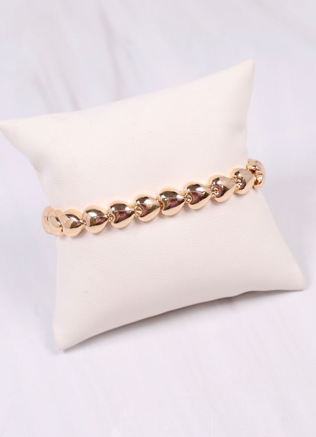 Stacey Heart Stretch Bracelet GOLD