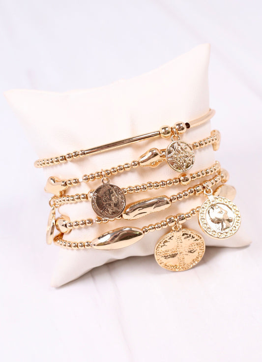 Chrissy Charm Bracelet Set GOLD