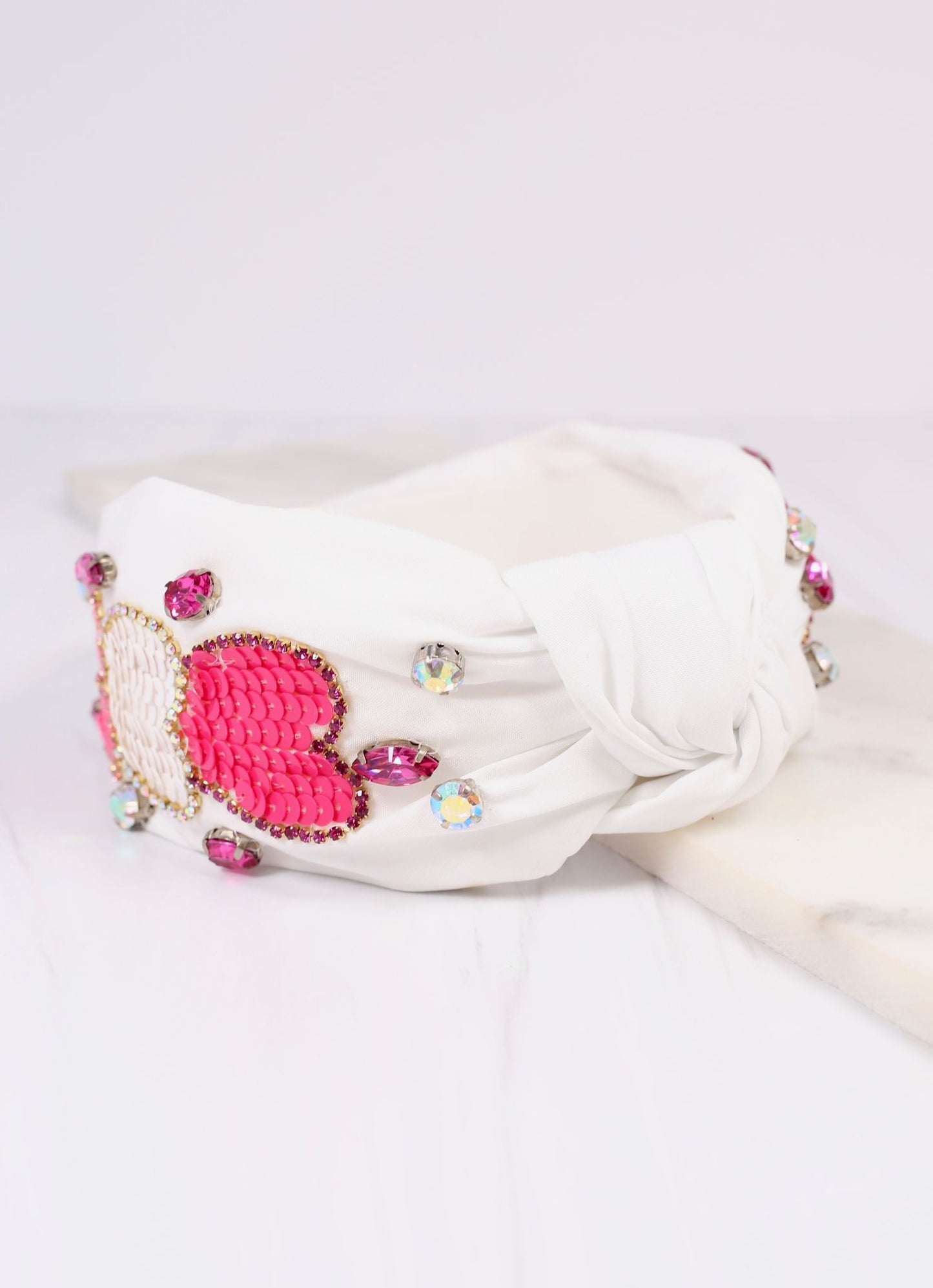 Mad About You Heart Headband White Multi