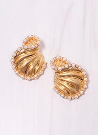 Almyra Pearl Metal Earring GOLD